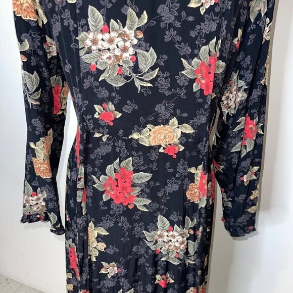 Kamellia By Desire Womens Dress Black Size Small Vintage Floral Tie Back Maxi - Picture 14 of 16